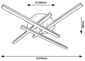 Rabalux - Plafoniera LED 4xLED/25W/230V