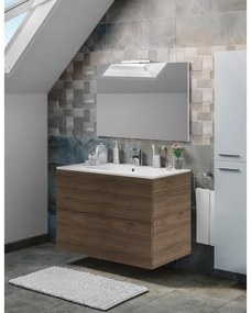 Mobile sottolavabo e lavabo Neo per vasca centrale rovere noce L 90 x H 64 x P 48 cm 2 cassetti