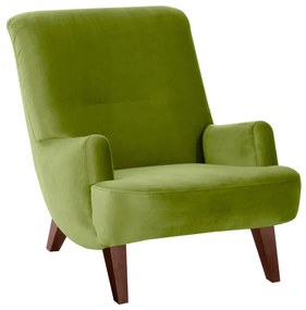 Poltrona verde con gambe in camoscio marrone Brandford - Max Winzer