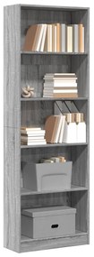 Libreria Grigio Sonoma 60x24x176 Cm İn Legno Multistrato /