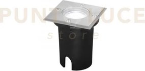 Faro a incasso calpestabile drive acciaio quadrato 1 luce attacco g...