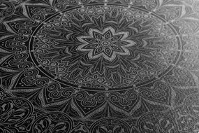 Stampa su tela – Mandala orientale in bianco e nero