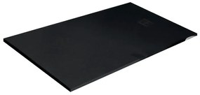 Piatto doccia SANYCCES in resina Strato nero L 140 x L 80 x H 2.8 cm opaco effetto pietra