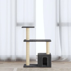 Albero per gatti con tiragraffi in sisal grigio scuro 70 cm