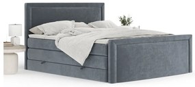Letto boxspring grigio scuro con contenitore 200x200 cm Lavenda – Maison de Rêve