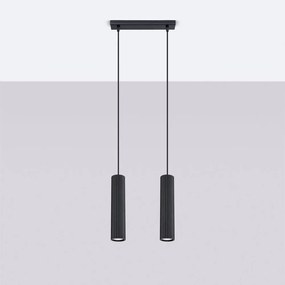 Lampadario nero in metallo Gleam – Sollux