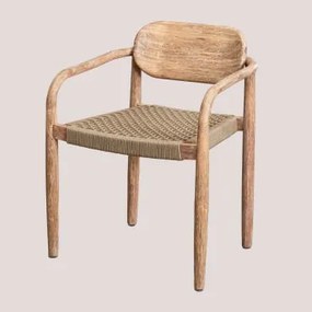Confezione da 2 sedie da pranzo con braccioli in legno Naele Marrone - Sklum