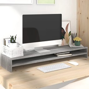 Supporto Monitor Grigio Sonoma 100x24x13cm İn Legno Multistrato /
