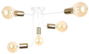 Lampadario a plafone  NIXO 5xE27/60W/230V bianco/oro