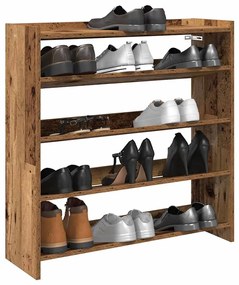 Scarpiera Legno Antico 80x25x81 Cm İn Legno Multistrato /