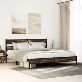 Giroletto Senza Materaso İn Metallo Rovere Fumo 200x200 Cm /