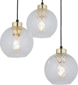 Lampadario LED a sospensione su cavo DEVON 3xE27/15W/230V nero/trasparente