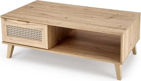 Tavolino da caffè Borneo LAW-1 in rovere castagno/nero - L120 cm