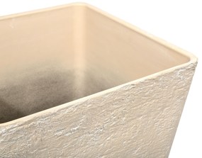 Set di 2 vasi quadrati per interno ed esterno beige 49 x 49 x 53 cm DELOS Beliani