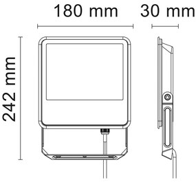 Proiettore LED 50W - 3000K - Bianco