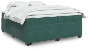 Giroletto A Molle Con Materasso Verde Scuro 200x200 Cm Velluto /