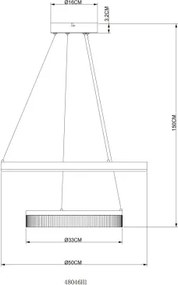 Globo 48046H1 - Lampadario LED sospeso su cavo ZARA LED/30W/230V 3000K