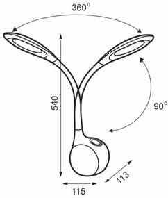 Lampada da tavolo touch LED RGB Dimmerabile EMILY LED/7W/230V