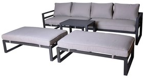 Set da giardino grigio/beige in metallo per 8 persone Portland – Rojaplast