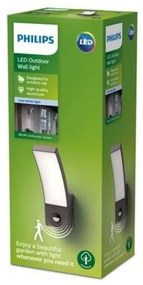 Philips-LED Applique da esterno con sensore SPLAY LED/12W/230V 4000K IP44