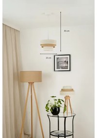 Brilagi - Lampadario a cavo DENVER LUNETA 1xE27/15W/230V Ø25 beige/marrone/crema
