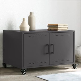 Tavolino Da Salotto Nero 100,5x39x72 Cm İn Acciaio /