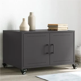 Tavolino Da Salotto Nero 100,5x39x72 Cm İn Acciaio /