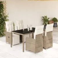 Set Bistr da Giardino 5 pz con Cuscini in Polyrattan Marrone 3277211