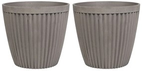 Set di 2 vasi pietra tortora ⌀ 44 cm POKA Beliani