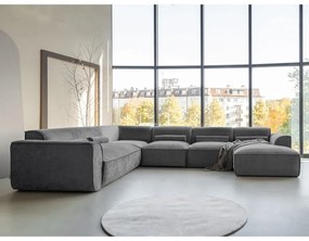 Divano angolare componibile grigio (con penisola a sinistra/a forma di "U") Flex Felix – Miuform