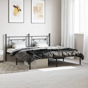 Giroletto Con Testiera İn Metallo Nero 180x200 Cm /