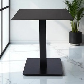 Tavolo pub ristorante bar quadrato 70x70 cm Top per esterno effetto Marmo Nero H 75