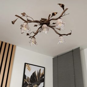 Plafoniera a soffitto ROZETA 5xE14/40W/230V finitura bronzata