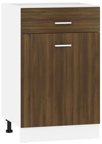 Mobile con cassetto rovere marrone 50x46x81,5 legno multistrato