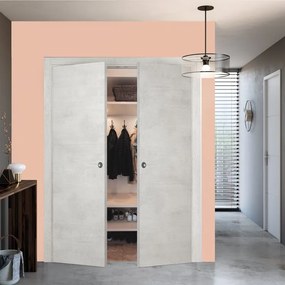 Porta per armadio battente Beton rovere grigio L 120 x H 210 cm reversibile