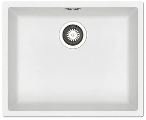 Lavello sottotop 1 vasca PYRAMIS Mistral fibra di vetro L 40 x L 50 cm bianco