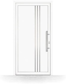 Portoncino ingresso, pvc, bianco, 760 x 1885 mm o su misura, serratura a 3 punti, modello Agrigento, configura individualmente