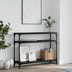Tavolino Consolle Nero 100x29x75 Cm İn Legno Multistrato /