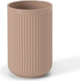 Porta spazzolini rosa in plastica cannettata rigida Arizona