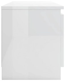 Mobile Porta TV Bianco Lucido 120x30x35,5 cm Legno Multistrato
