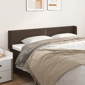 Testiera Ad Orecchio Marrone 183x16x78/88 Cm İn Similpelle /