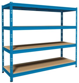 Scaffale in kit 4 ripiani Maximo L 210 x P 70 x H 180 cm blu, portata per ripiano 450 kg
