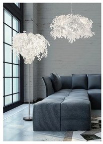 Lampada a sospensione bianca con piume Ciondolo, altezza 150 cm Leavy - Trio