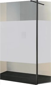 Deflettore walk-in Wens L 50 X H 200 cm, vetro serigrafato 6 mm, profilo nero opaco