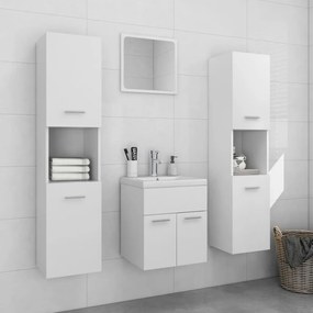 Set Mobili Da Bagno Bianco İn Legno Multistrato /