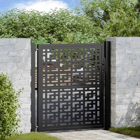 Cancello Giardino Nero 105x106 Cm İn Acciaio Design A Croce /