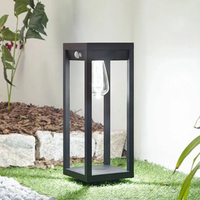 Lindby Smart lampioncino LED solare Enea, sensore, CCT, RGB Enea Lindby, dimmerabile, Nero, Alluminio, Moderno