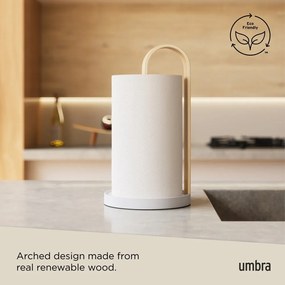 Portarotolo da cucina verticale in legno bianco ø 17 cm Bellwood – Umbra