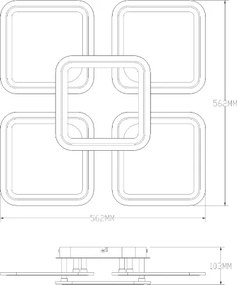 Zuma Line MS232150R-BK-Luce LED dimmerabile STELLAR LED/55W/230V 3000-6000K black+RC