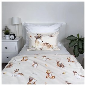 Set copripiumino e federa da bambini beige in cotone per culla 100x135 cm Animals "Woodland" – Jerry Fabrics